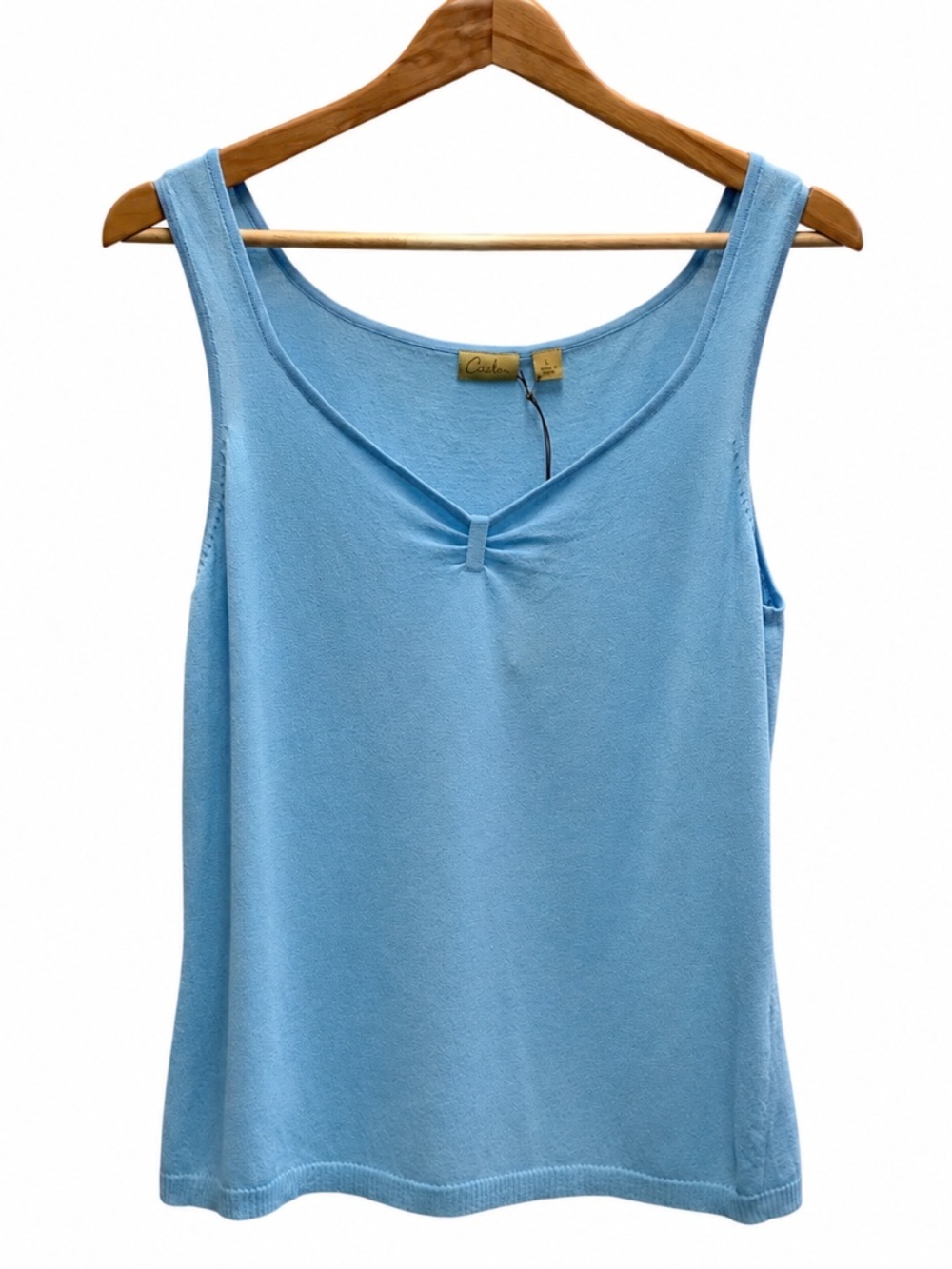 Caslon Light Blue Sleeveless Knit Tank Top Size Large